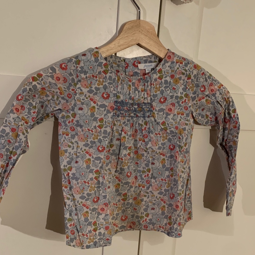 Jacadi Multicolor Floral Long Sleeve Blouse